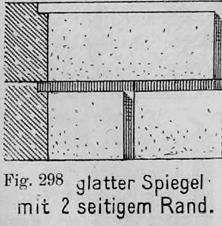 Fig. 298: Glatter Quaderspiegel mit einem Zierschlag an nur zwei Seiten.