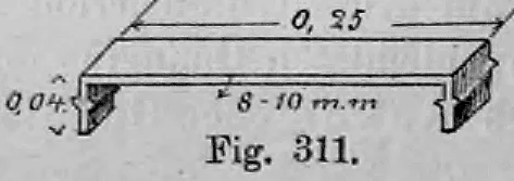 Fig. 311: Detailzeichnung einer Bauklammer zur Verbindung von Werksteinen.
