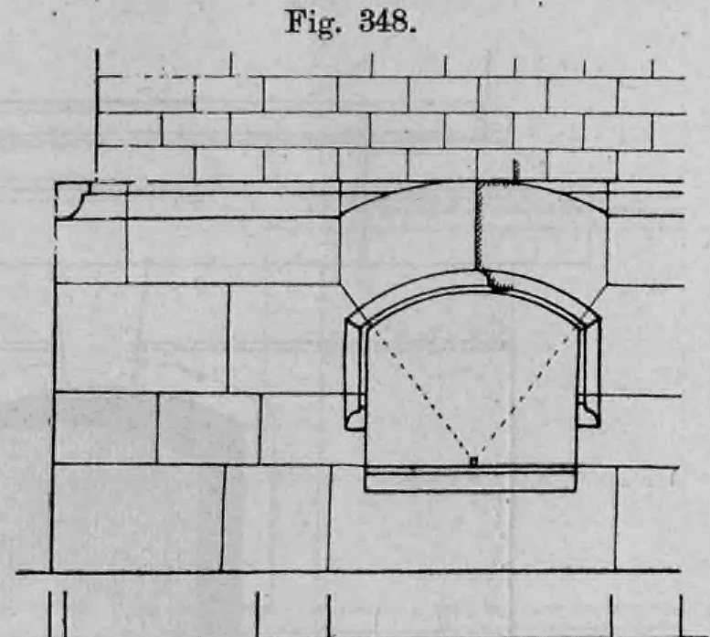 Fig. 348: Detailansicht eines Rustika-Mauerwerks im Sockelbereich mit Fenster.