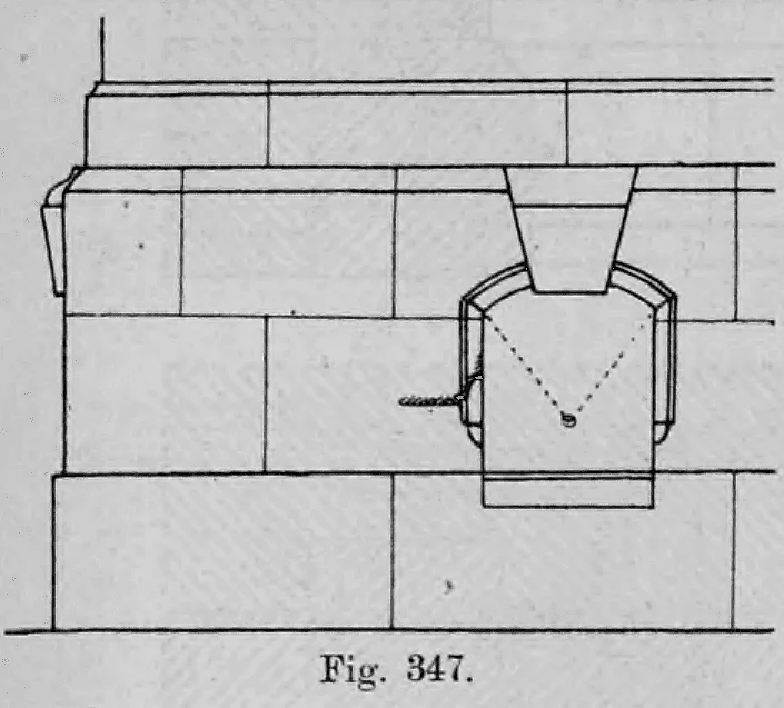 Fig. 347: Profil- und Aufrisszeichnung eines Sockels mit einfacherer Gliederung.