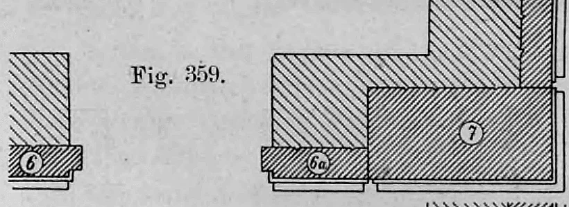 Fig. 359: Horizontaler Grundriss-Schnitt durch eine mittlere Schicht des Sockels.