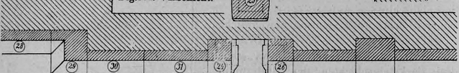 Fig. 374: Horizontalschnitt der sechsten Steinschicht mit dem Schlussstein.