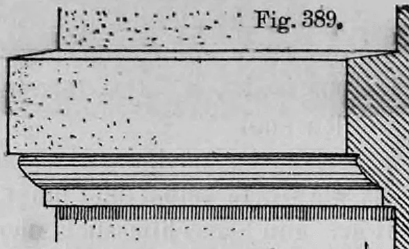 Fig. 389.: Detailzeichnung eines schlichten, glatten Friesprofils.