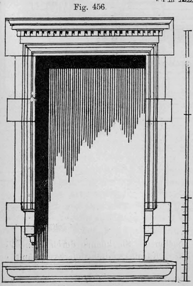 Fig. 456: Fenstereinfassung mit horizontaler Verdachung und seitlichen 'Ohren'.