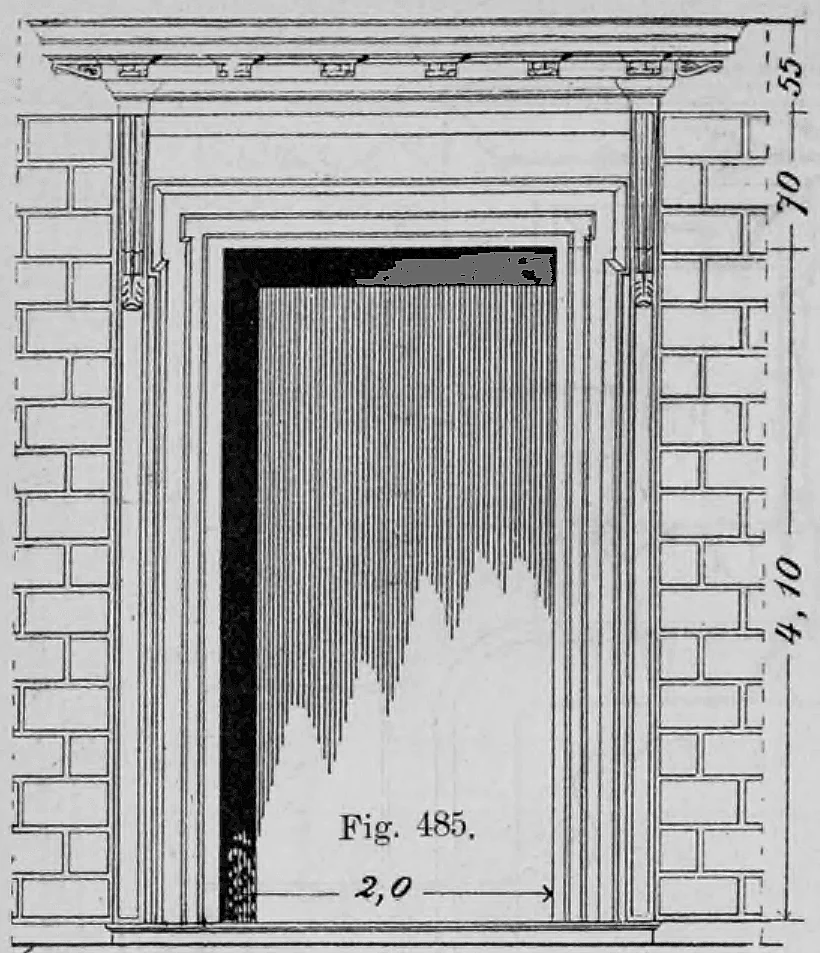 Fig. 485: Vorderansicht einer Renaissance-Haustürumrahmung.