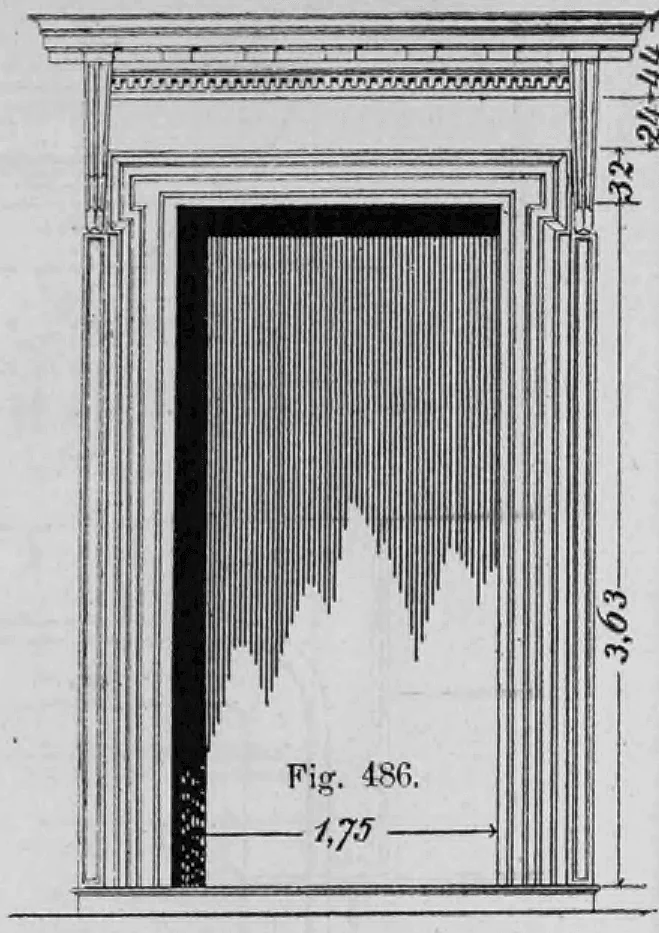 Fig. 486: Vorderansicht einer schmaleren Haustürumrahmung.