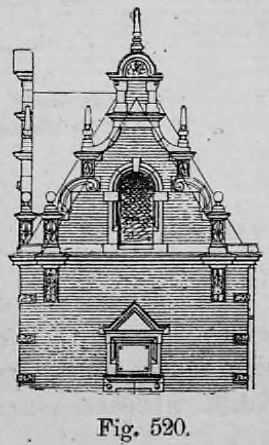 Fig. 520.: Kleinerer Treppengiebel mit Einzelfenster.