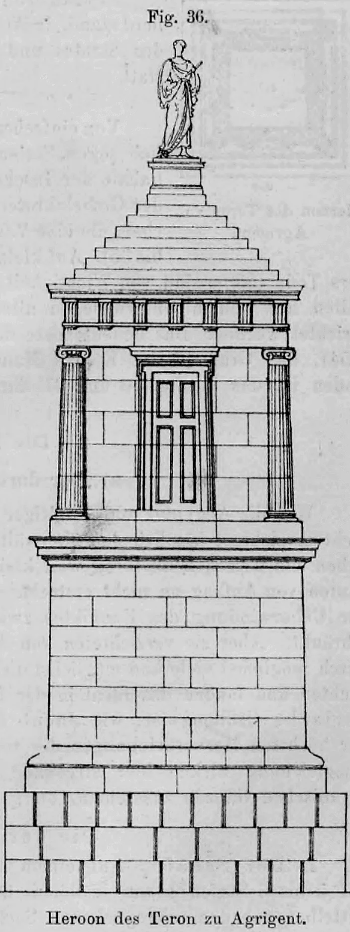 Fig. 36: Rekonstruktionszeichnung des Heroons des Theron in Agrigent.