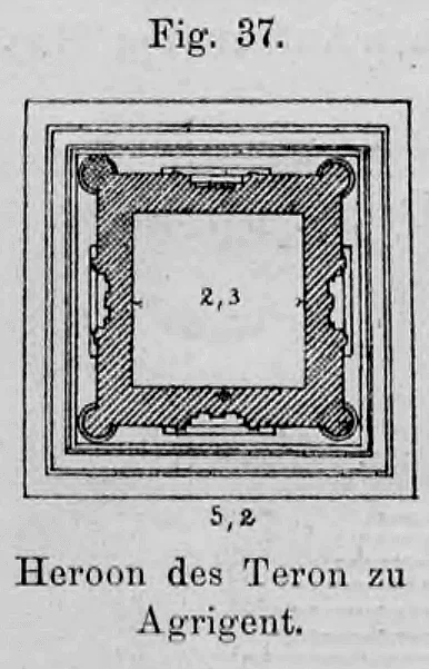 Fig. 37: Grundriss des Heroon des Teron zu Agrigent.