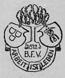 Verlagssignet des Verlages Bernh. Friedr. Voigt mit dem Motto 'ARBEIT IST LEBEN'.