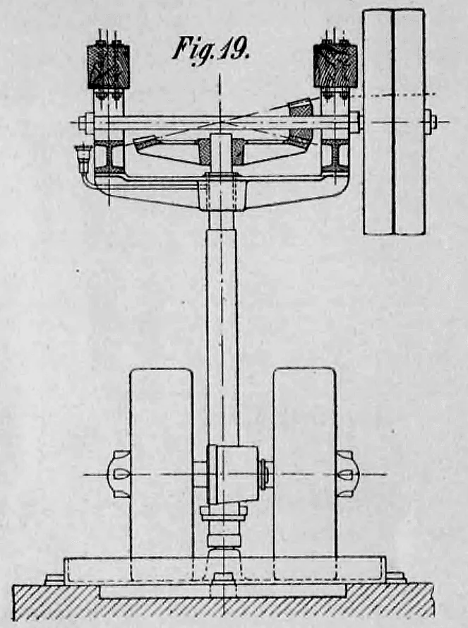 Fig. 19: Technische Konstruktionszeichnung einer Antriebswelle und Lagerung für Aufbereitungsmaschinen.