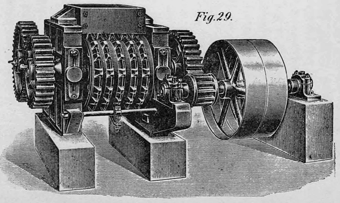 Fig. 29: Draufsicht oder vertikale Ansicht eines mehrstufigen Walzwerks.