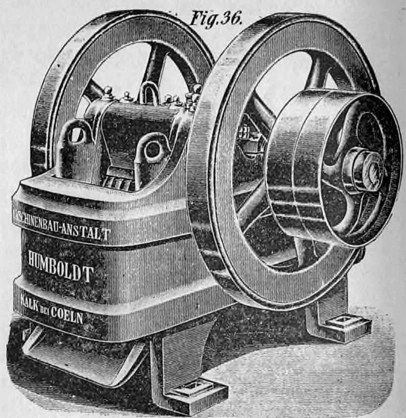 Fig. 36: Steinbrechmaschine mit verstellbarer Spaltweite (Humboldt).