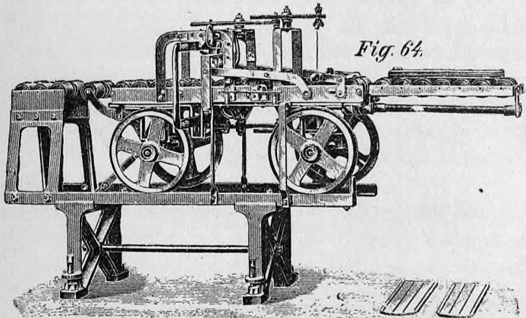 Fig. 64: Spezieller Abschneide-Apparat für Biberschwanz-Dachziegel.
