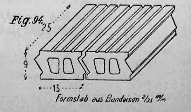 Fig. 94: Hohlsteinelement mit integriertem Bandeisen als Verstärkung.