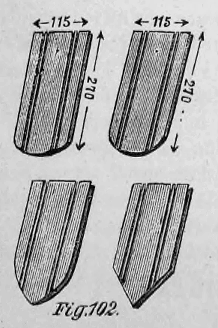 Fig. 102: Ortziegel oder halbe Ziegel zur Eindeckung im Verband.