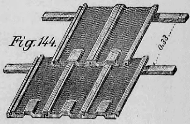 Fig. 144: Alternative Anordnung von Falzziegeln auf Latten.