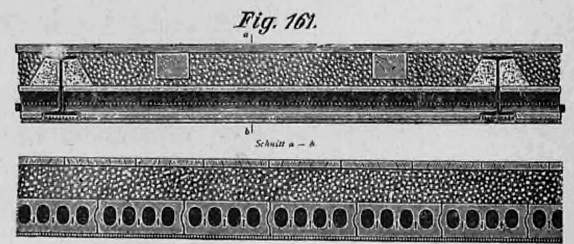 Fig. 161: Längsschnitt durch ein Bauelement, vermutlich eine Schalung.