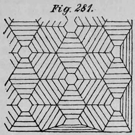 Fig. 281: Hexagonales Wabenmuster für Bodenbeläge aus Asphalt.