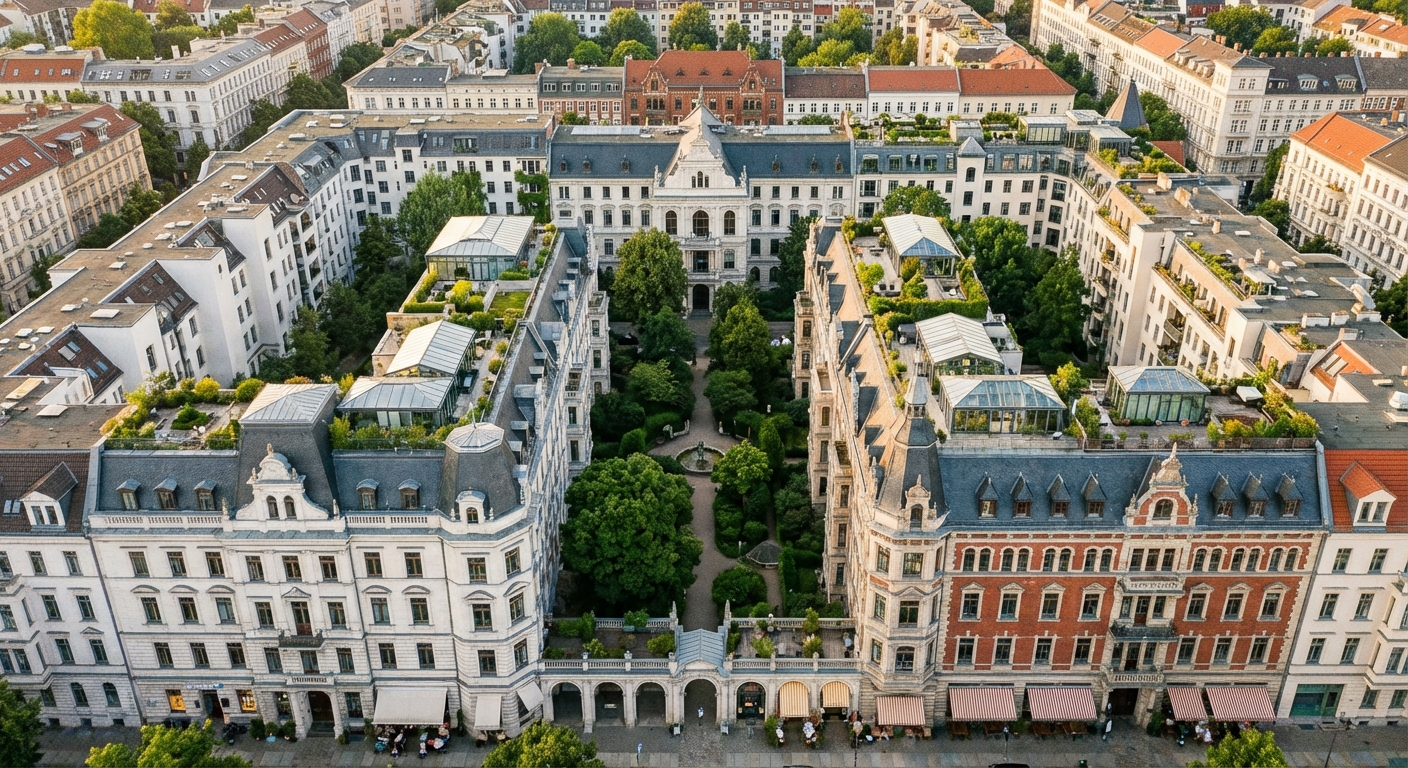 Historische Gründerzeit-Architektur mit reich verzierter Fassade